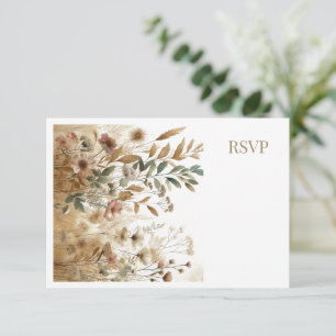 Cartão De Notas Casamento de flor selvagem com ouro Meadow Waterco