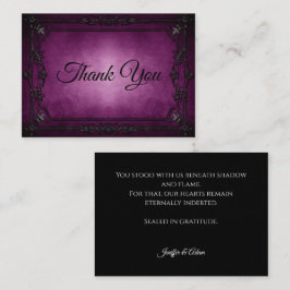 Cartão De Notas Casamento de Halloween Alternativo Gótico roxo esc