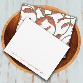 Cartão De Notas Casamento de recém-casados com o Casal Floral Eleg