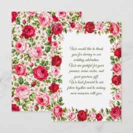 Cartão De Notas Casamento de Rosas
