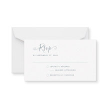 Casamento de RSVP Azul com Dusty Minimalista Simpl