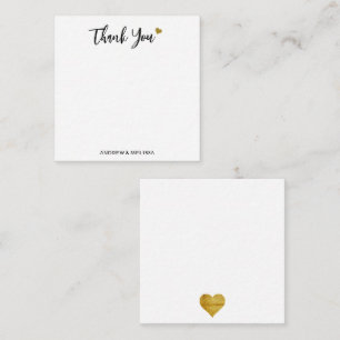 Cartão De Notas Casamento Dourado E Negro Minimalista Obrigado