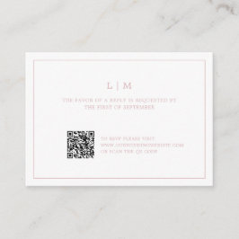 Cartão De Notas Casamento elegante do Código QR do Monograma de Ro