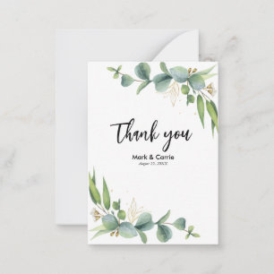 Cartão De Notas Casamento Eucalyptus Rustic Greenery Obrigado