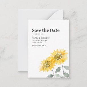 Cartão De Notas Casamento Floral De Girassol
