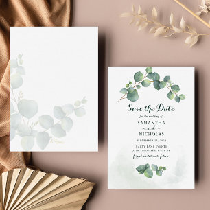 Cartão De Notas Casamento Floral Eucalyptus Salvar A Data