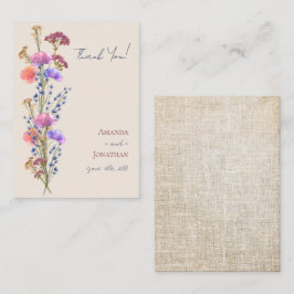 Cartão De Notas Casamento Floral Rustic Beige Acrylic Obrigado