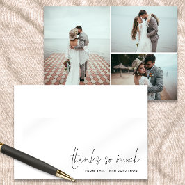 Cartão De Notas Casamento Fotográfico do Script 3 de Nome Simples