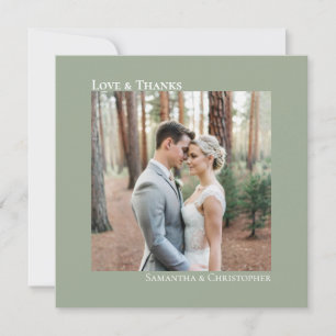 Cartão De Notas Casamento Minimalista Amor & Agradecimento Foto Ve