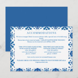 Cartão De Notas Casamento moderno de mosaicos azuis no verão medit