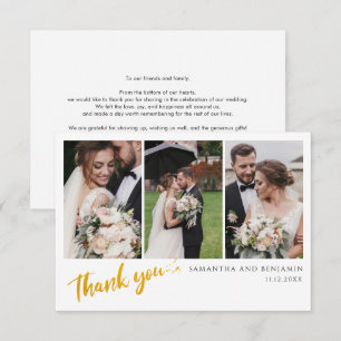 Cartão De Notas Casamento Obrigado Foto Colagem