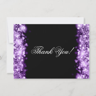 Cartão De Notas Casamento Obrigado Nota Luzes Espumantes Roxo
