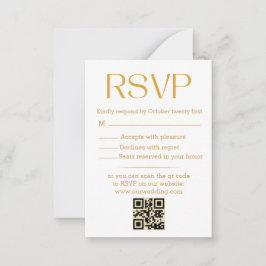 Cartão De Notas casamento rsvp moderno minimalista do roteiro dour