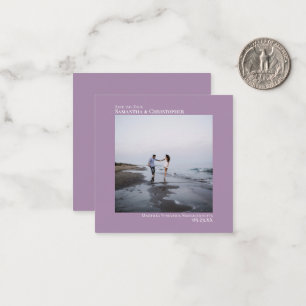 Cartão De Notas Casamento simples de Lavanda Salve a data Foto Min