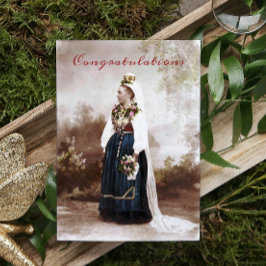 Cartão De Notas Casamento Tradicional Sueco Antigo da Dalecárlia