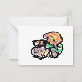 Cartão De Notas Cat and flowers  fun