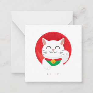 Cartão De Notas Cat Maneki Neko Japão Lucky Cat Engraçado Ideia de