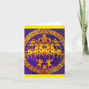 Cartão De Notas Cavaleiro medieval do século 12 e soldados