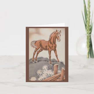 Cartão De Notas cavalo feliz em castanho