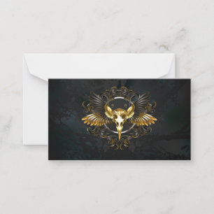 Cartão De Notas Caveira de ouro sobre fundo preto