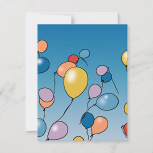 Cartão De Notas Celebração de Balão de Aniversário Feliz