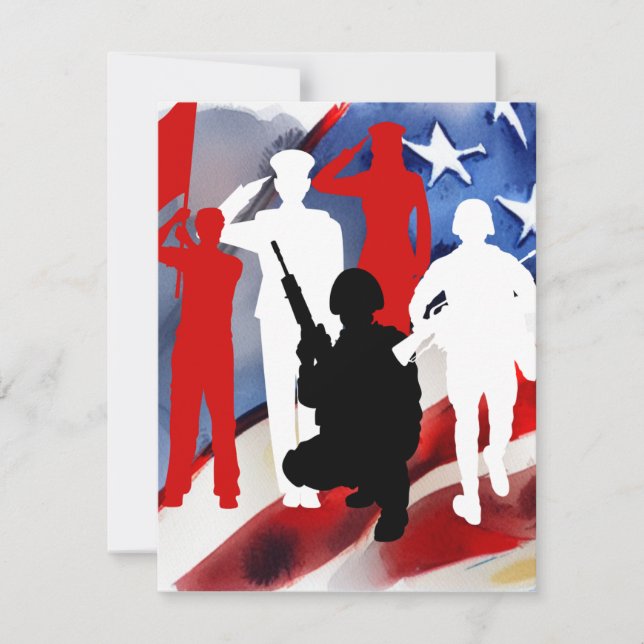 Cartão De Notas Celebrando Veteranos (Frente)