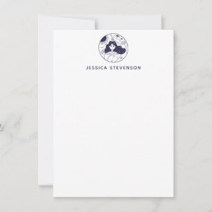 Cartão De Notas Celestial Intergaláctica Rapariga Espacial Persona