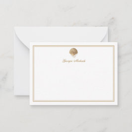 Cartão De Notas Célula de Caça Dourada Elegante e Pérolas Nome Per