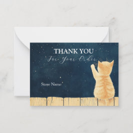 Cartão De Notas Cena De Um Gato Obrigado