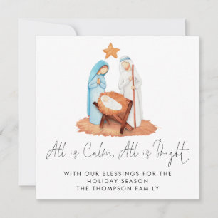 Cartão De Notas Cena Natividade Tudo É Feriado Calmo
