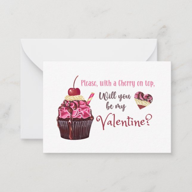 Cartão De Notas Cereja no Topo (Frente)