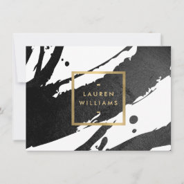 Cartão De Notas Certificado de Presente de Tinta Negra abstrato