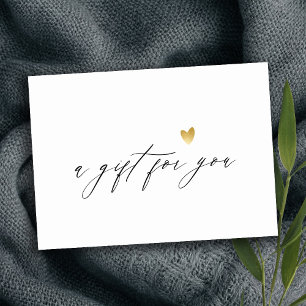 Cartão De Notas Certificado de Presente Dourado  de Script Simples