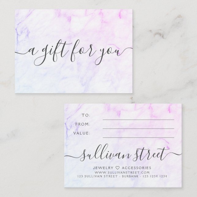 Cartão De Notas Certificado Mínimo de Presente para Pequenas Empre (Frente/Verso)