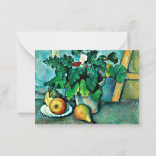 Cartão De Notas Cezanne - Pote de Primroses e Frutas