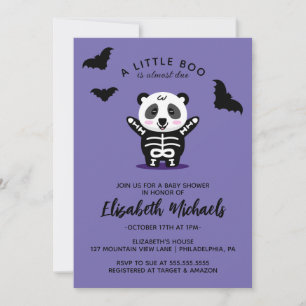 Cartão De Notas CHÁ DE BEBÊ Urso de Panda Múmia Bonita Halloween