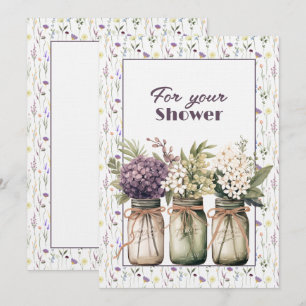 Cartão De Notas Chá de casamento Mason Jars Floral