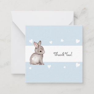 Cartão De Notas Chá de fraldas Azul, Obrigado Notecard