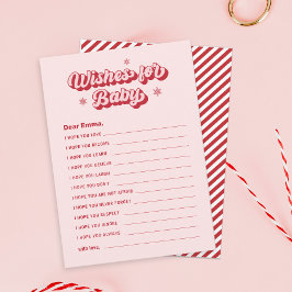 Cartão De Notas Chá de fraldas de Natal rosa deseja um jogo de beb