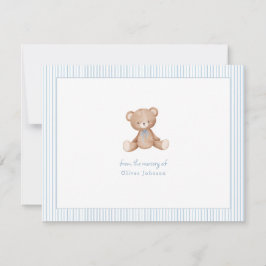 Cartão De Notas Chá de fraldas do Bear Boy do Teddy Bear
