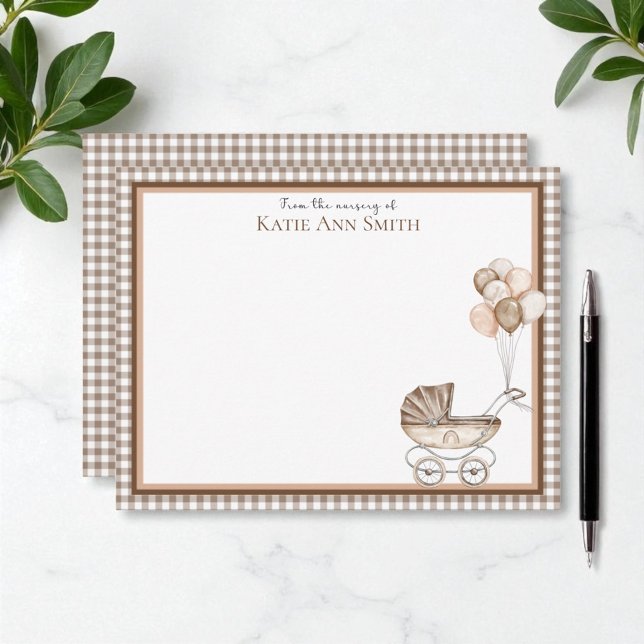 Cartão De Notas Chá de fraldas Neutro Obrigado Nota Placas (Neutral baby shower thank you cards)