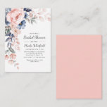 Cartão De Notas Chá de panela Azul Rosa Russo Moderno<br><div class="desc">Anunciar o próximo chá de panela com um moderno Pastel rosa Indigo Blue Watercolor cartão de convite à noiva e aos convidados adorariam. Apresentando belo florescimento de aquarela botânica e tipografia moderna que você pode personalizar facilmente. Basta adicionar os detalhes do chá ou adicionar informações extras clicando no botão personalizá-lo...</div>