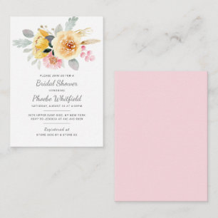 Cartão De Notas Chá de panela Botânico Floral Moderno de Aquarela