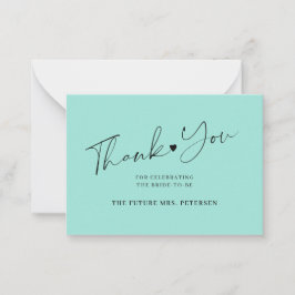 Cartão De Notas Chá de panela do orçamento obrigado de vidro do ma