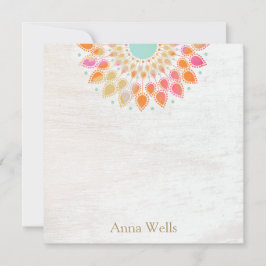 Cartão De Notas Chakra Lotus Flower Floral Mandala