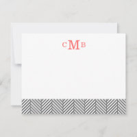 Charcarvão Herringbone Monograma Personalizado