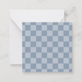 Cartão De Notas Checkerboard azul empoeirado