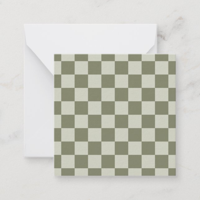 Cartão De Notas Checkerboard verde de sábado (Frente)