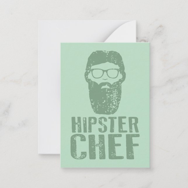 Cartão De Notas Chef hipster (Frente)