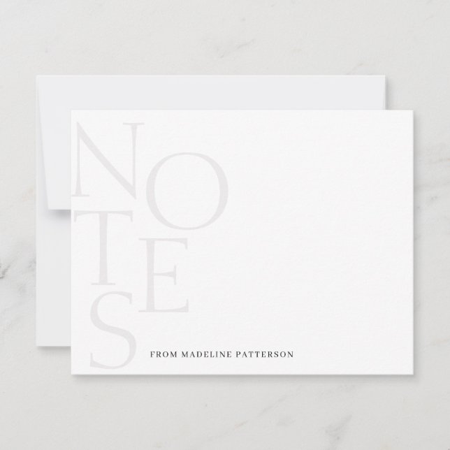 Cartão De Notas Chic A Notes from Simple Stationery Note Card (Frente)